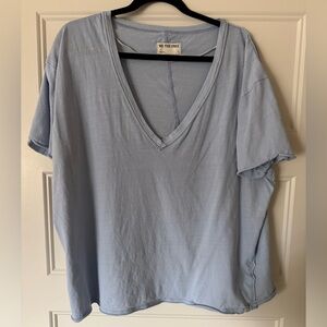 free people We The Free nina v neck tee - size s - light blue 🩵